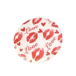 Red Kiss Print “Love” Compact Cosmetic Mirror